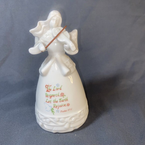 Porcelain Angel with Violin “ The Lord Reigneth, Let The Earth Rejoice" - Picture 1 of 8